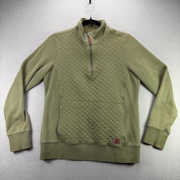 L.L. Bean Women’s Olive Quilted Quarter-Zip Pullover Sweater Size XS - Picture 1 of 10